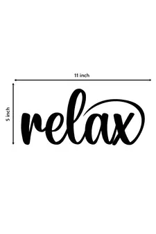 eCraftIndia "Relax" Black Engineered Wood Wall Art Cutout, Ready to Hang Home Decor