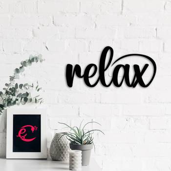 eCraftIndia "Relax" Black Engineered Wood Wall Art Cutout, Ready to Hang Home Decor 4