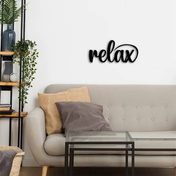 eCraftIndia "Relax" Black Engineered Wood Wall Art Cutout, Ready to Hang Home Decor 5