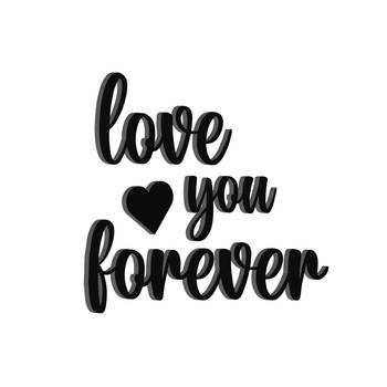 eCraftIndia "Love You Forever" Black Engineered Wood Wall Art Cutout, Ready to Hang Home Decor 2