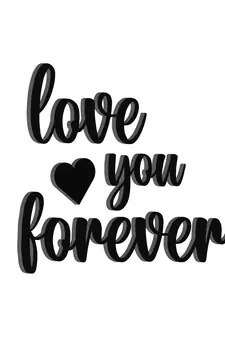 eCraftIndia "Love You Forever" Black Engineered Wood Wall Art Cutout, Ready to Hang Home Decor