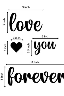eCraftIndia "Love You Forever" Black Engineered Wood Wall Art Cutout, Ready to Hang Home Decor
