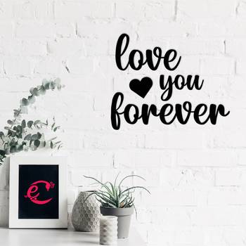 eCraftIndia "Love You Forever" Black Engineered Wood Wall Art Cutout, Ready to Hang Home Decor 4
