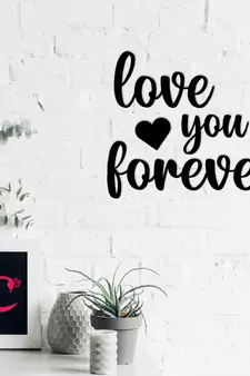eCraftIndia "Love You Forever" Black Engineered Wood Wall Art Cutout, Ready to Hang Home Decor