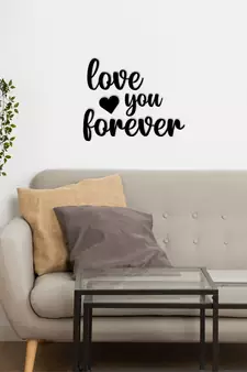 eCraftIndia "Love You Forever" Black Engineered Wood Wall Art Cutout, Ready to Hang Home Decor