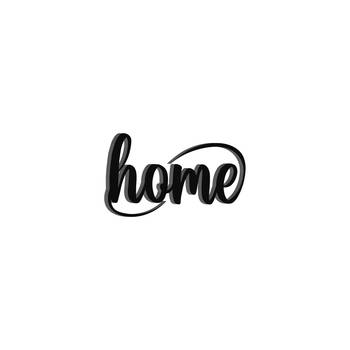eCraftIndia "Home" Black Engineered Wood Wall Art Cutout, Ready to Hang Home Decor 2