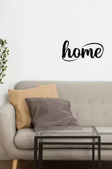 eCraftIndia "Home" Black Engineered Wood Wall Art Cutout, Ready to Hang Home Decor