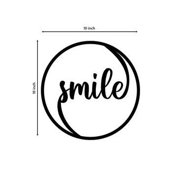 eCraftIndia "Smile" Black Engineered Wood Wall Art Cutout, Ready to Hang Home Decor 3