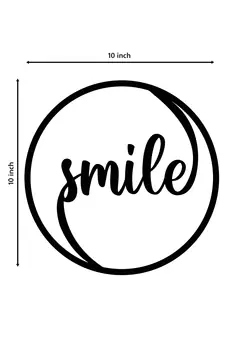 eCraftIndia "Smile" Black Engineered Wood Wall Art Cutout, Ready to Hang Home Decor