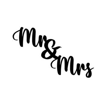 eCraftIndia "Mr & Mrs" Black Engineered Wood Wall Art Cutout, Ready to Hang Home Decor 1
