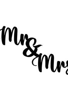 eCraftIndia "Mr & Mrs" Black Engineered Wood Wall Art Cutout, Ready to Hang Home Decor