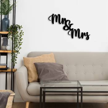 eCraftIndia "Mr & Mrs" Black Engineered Wood Wall Art Cutout, Ready to Hang Home Decor 5