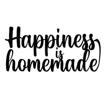 eCraftIndia "Happiness is Homemade" Black Engineered Wood Wall Art Cutout, Ready to Hang Home Decor 1