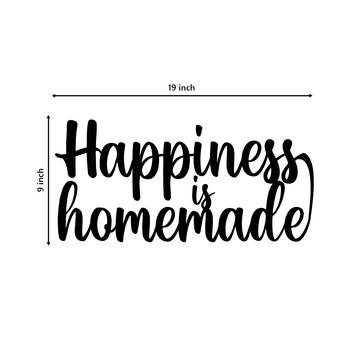eCraftIndia "Happiness is Homemade" Black Engineered Wood Wall Art Cutout, Ready to Hang Home Decor 3