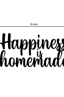 eCraftIndia "Happiness is Homemade" Black Engineered Wood Wall Art Cutout, Ready to Hang Home Decor
