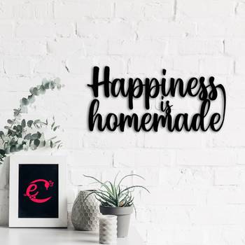eCraftIndia "Happiness is Homemade" Black Engineered Wood Wall Art Cutout, Ready to Hang Home Decor 4