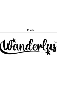 eCraftIndia "Wanderlust" Black Engineered Wood Wall Art Cutout, Ready to Hang Home Decor