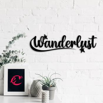eCraftIndia "Wanderlust" Black Engineered Wood Wall Art Cutout, Ready to Hang Home Decor 4
