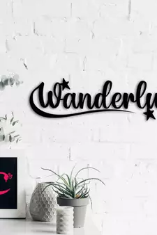 eCraftIndia "Wanderlust" Black Engineered Wood Wall Art Cutout, Ready to Hang Home Decor