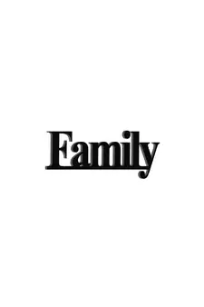 eCraftIndia "Family" Black Engineered Wood Wall Art Cutout, Ready to Hang Home Decor