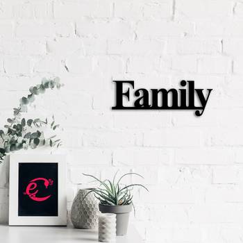 eCraftIndia "Family" Black Engineered Wood Wall Art Cutout, Ready to Hang Home Decor 4