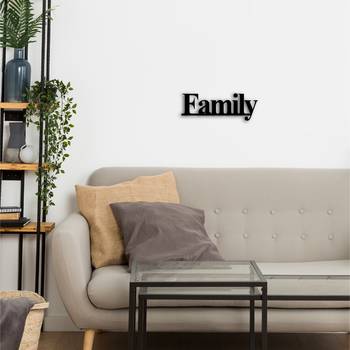 eCraftIndia "Family" Black Engineered Wood Wall Art Cutout, Ready to Hang Home Decor 5