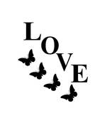 eCraftIndia "Love with Butterfly" Black Engineered Wood Wall Art Cutout, Ready to Hang Home Decor