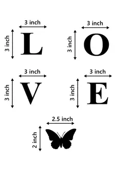 eCraftIndia "Love with Butterfly" Black Engineered Wood Wall Art Cutout, Ready to Hang Home Decor