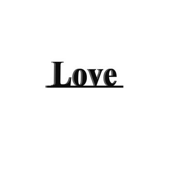 eCraftIndia "Love" Black Engineered Wood Wall Art Cutout, Ready to Hang Home Decor 2
