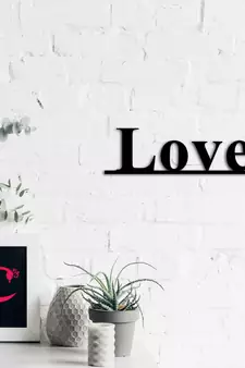 eCraftIndia "Love" Black Engineered Wood Wall Art Cutout, Ready to Hang Home Decor