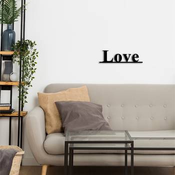 eCraftIndia "Love" Black Engineered Wood Wall Art Cutout, Ready to Hang Home Decor 5