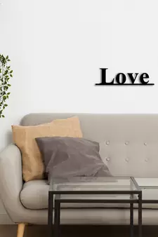 eCraftIndia "Love" Black Engineered Wood Wall Art Cutout, Ready to Hang Home Decor