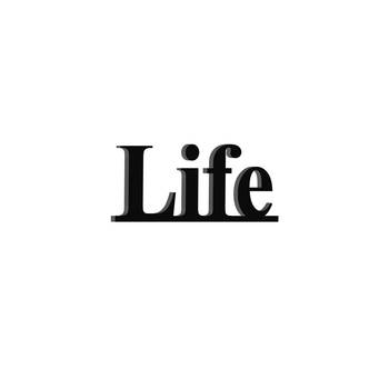 eCraftIndia "Life" Black Engineered Wood Wall Art Cutout, Ready to Hang Home Decor 2