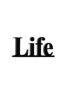 eCraftIndia "Life" Black Engineered Wood Wall Art Cutout, Ready to Hang Home Decor