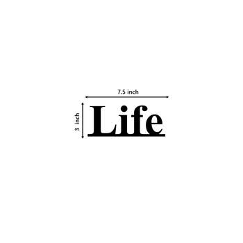 eCraftIndia "Life" Black Engineered Wood Wall Art Cutout, Ready to Hang Home Decor 3