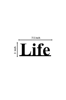 eCraftIndia "Life" Black Engineered Wood Wall Art Cutout, Ready to Hang Home Decor