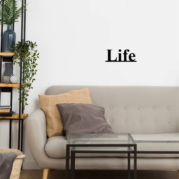 eCraftIndia "Life" Black Engineered Wood Wall Art Cutout, Ready to Hang Home Decor 5