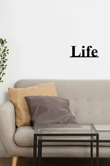 eCraftIndia "Life" Black Engineered Wood Wall Art Cutout, Ready to Hang Home Decor