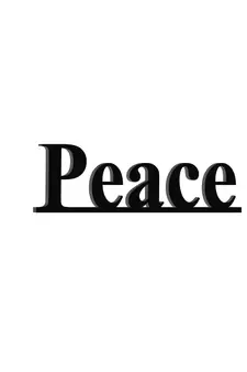eCraftIndia "Peace" Black Engineered Wood Wall Art Cutout, Ready to Hang Home Decor