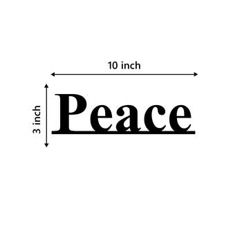 eCraftIndia "Peace" Black Engineered Wood Wall Art Cutout, Ready to Hang Home Decor 3