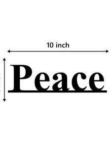 eCraftIndia "Peace" Black Engineered Wood Wall Art Cutout, Ready to Hang Home Decor