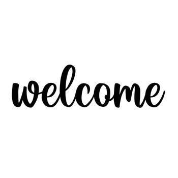 eCraftIndia "Welcome" Black Engineered Wood Wall Art Cutout, Ready to Hang Home Decor 1