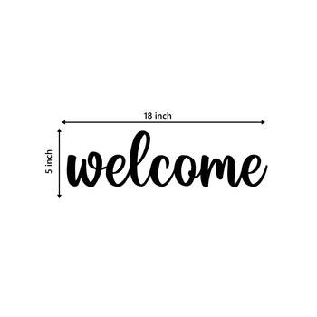 eCraftIndia "Welcome" Black Engineered Wood Wall Art Cutout, Ready to Hang Home Decor 3