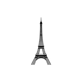 eCraftIndia "Eiffel Tower" Black Engineered Wood Wall Art Cutout, Ready to Hang Home Decor 1