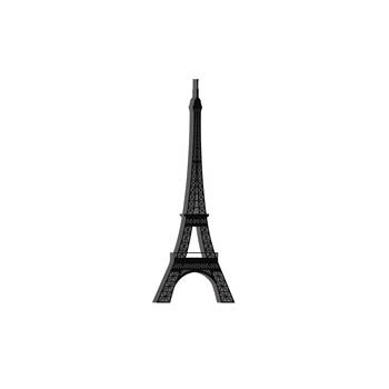 eCraftIndia "Eiffel Tower" Black Engineered Wood Wall Art Cutout, Ready to Hang Home Decor 2