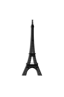 eCraftIndia "Eiffel Tower" Black Engineered Wood Wall Art Cutout, Ready to Hang Home Decor