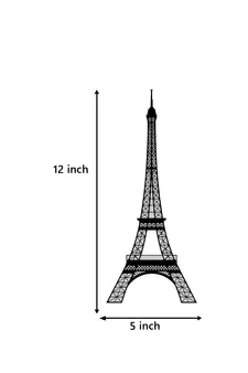 eCraftIndia "Eiffel Tower" Black Engineered Wood Wall Art Cutout, Ready to Hang Home Decor