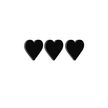 eCraftIndia Set of 3 "Hearts" Black Engineered Wood Wall Art Cutout, Ready to Hang Home Decor 2