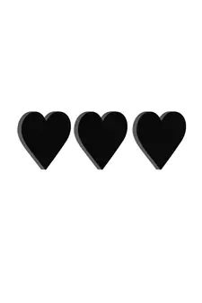 eCraftIndia Set of 3 "Hearts" Black Engineered Wood Wall Art Cutout, Ready to Hang Home Decor