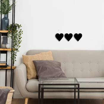 eCraftIndia Set of 3 "Hearts" Black Engineered Wood Wall Art Cutout, Ready to Hang Home Decor 5